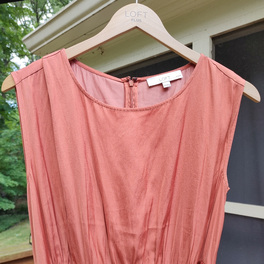 LOFT sleeveless dress Size 12P Burnt Amber